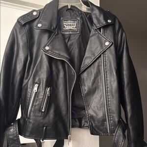 Levis Women's Black Leather Jacket